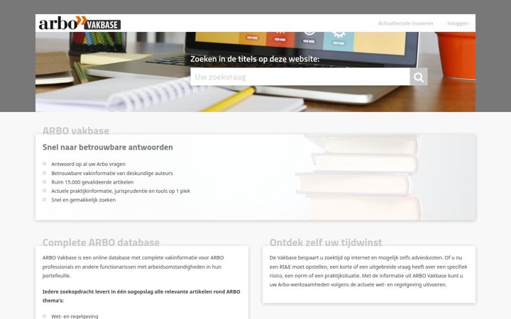 Screenshot of arbovakbase.nl
