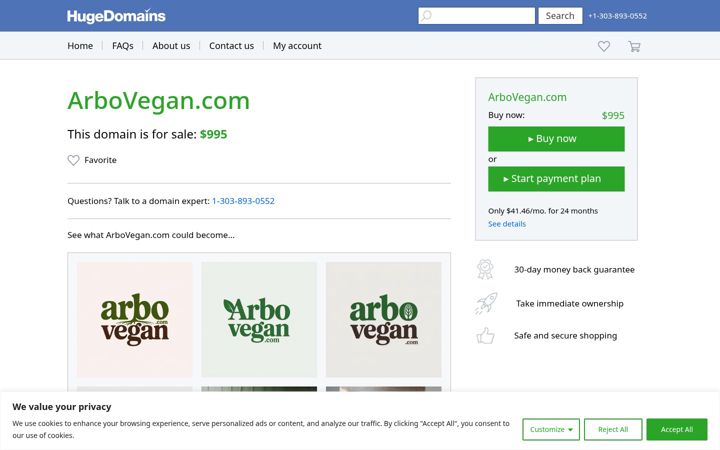 Screenshot of arbovegan.com