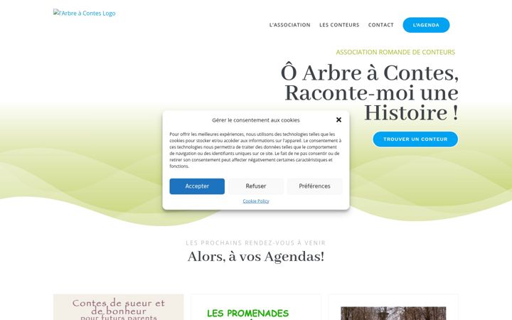 Screenshot stránky arbre-a-contes.ch