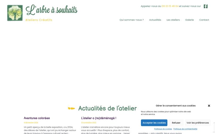 Screenshot van arbreasouhaits.com