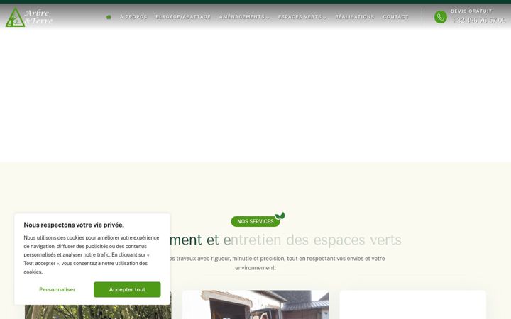 Screenshot stránky arbreetterre.be