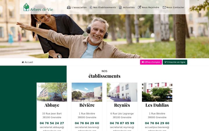 Screenshot of arbresdevie.org