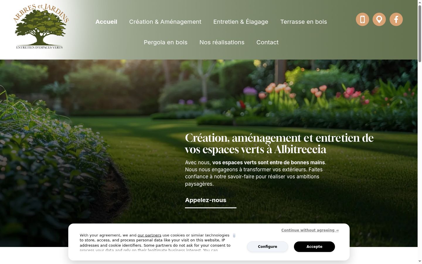 Screenshot of the consent banner shown before any interaction