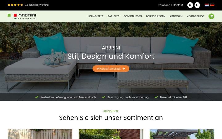Screenshot of arbrini.de