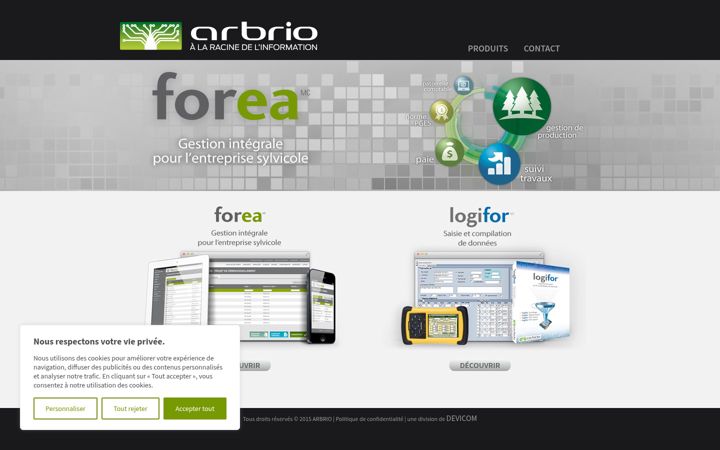 Screenshot of arbrio.ca