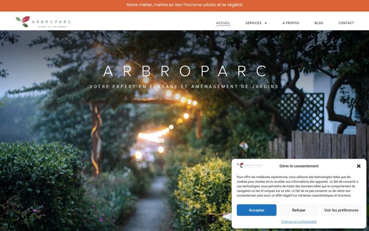 Screenshot of arbroparc.com