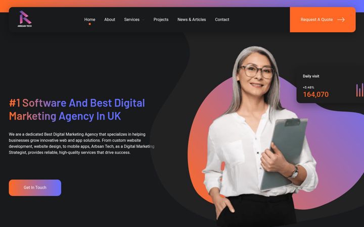 Ekrano kopija arbsantech.com