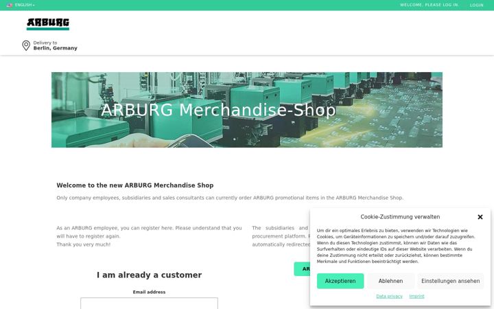 Ekrano kopija arburg-shop.com
