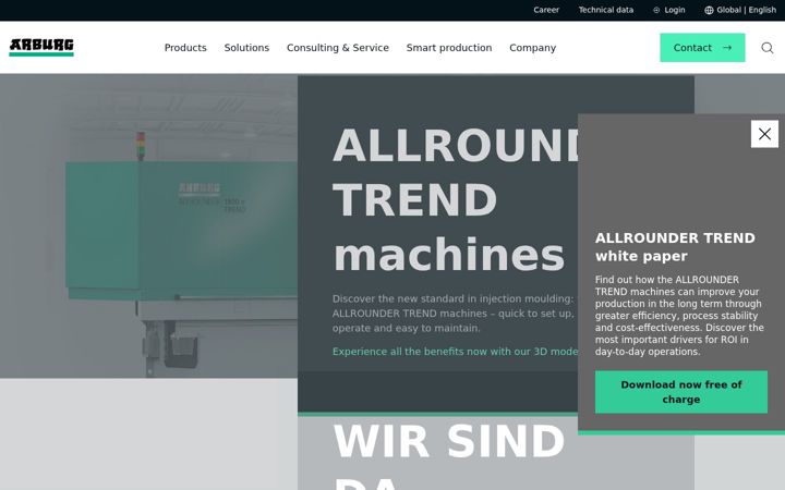 Screenshot of arburg.com