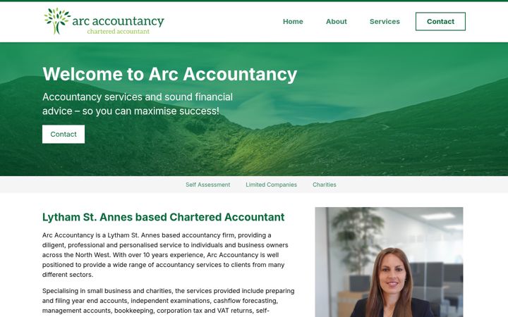 Screenshot of arc-accountancy.co.uk
