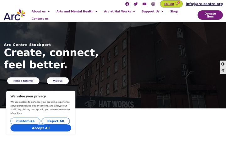 Screenshot of arc-centre.org