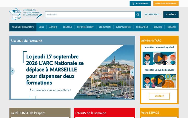 Screenshot of arc-copro.fr