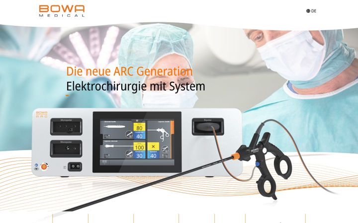 Screenshot of arc-electrosurgery.com
