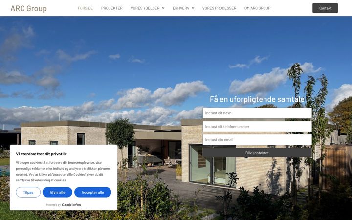 Screenshot of arc-group.dk