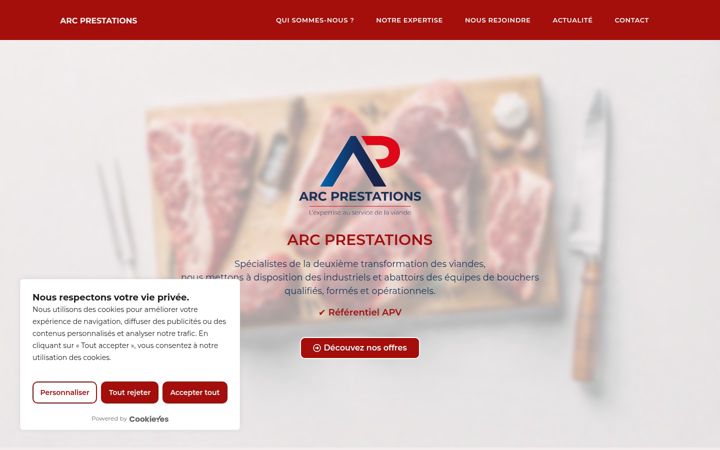 Screenshot di arc-prestations.fr