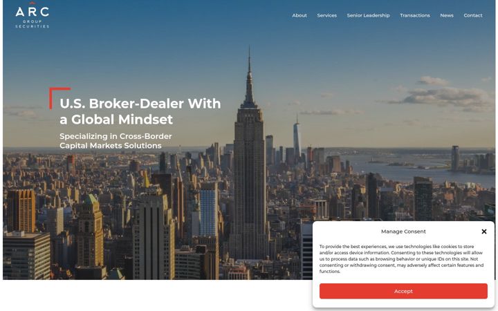 Screenshot of arc-securities.com