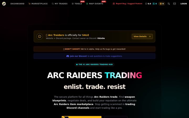 Screenshot of arc-traiders.com