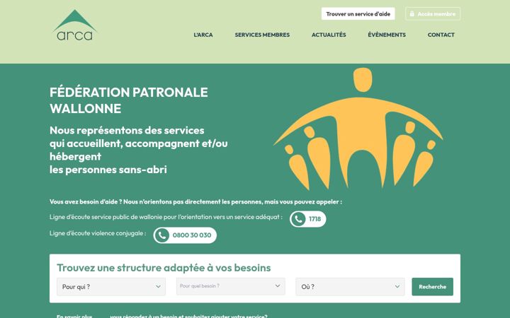 Screenshot of arca-asbl.org