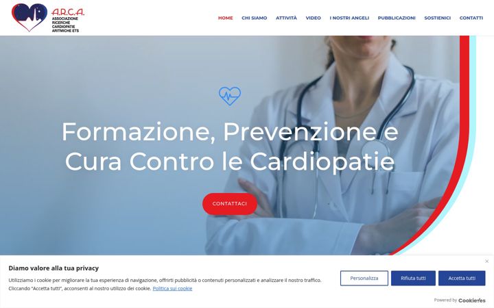Screenshot of arca-cuore.it