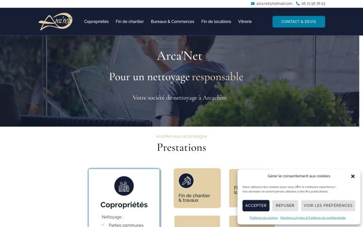 Screenshot of arca-net.fr