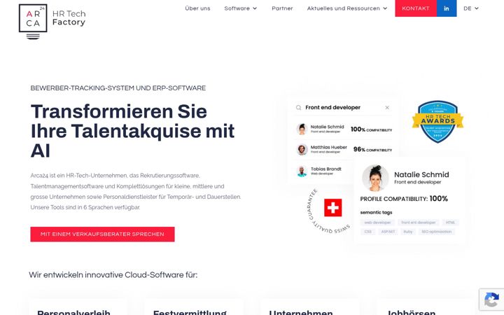 Screenshot of arca24.ch