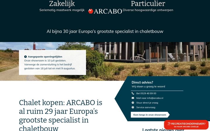 Posnetek zaslona arcabo.nl
