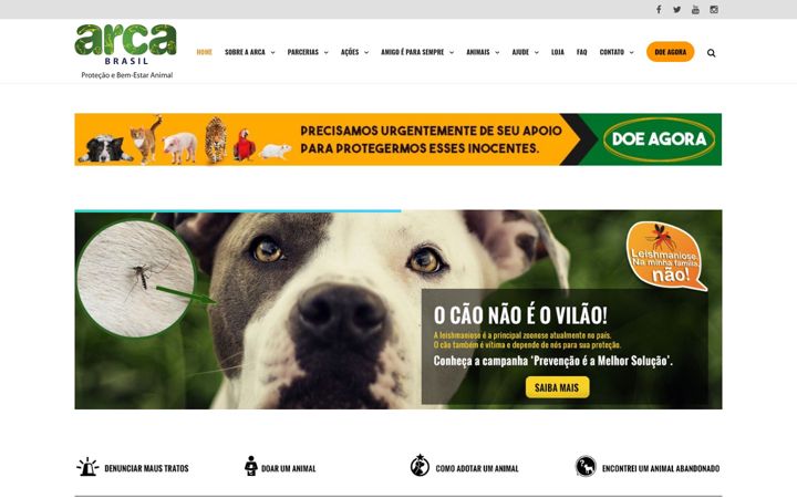 Posnetek zaslona arcabrasil.org.br