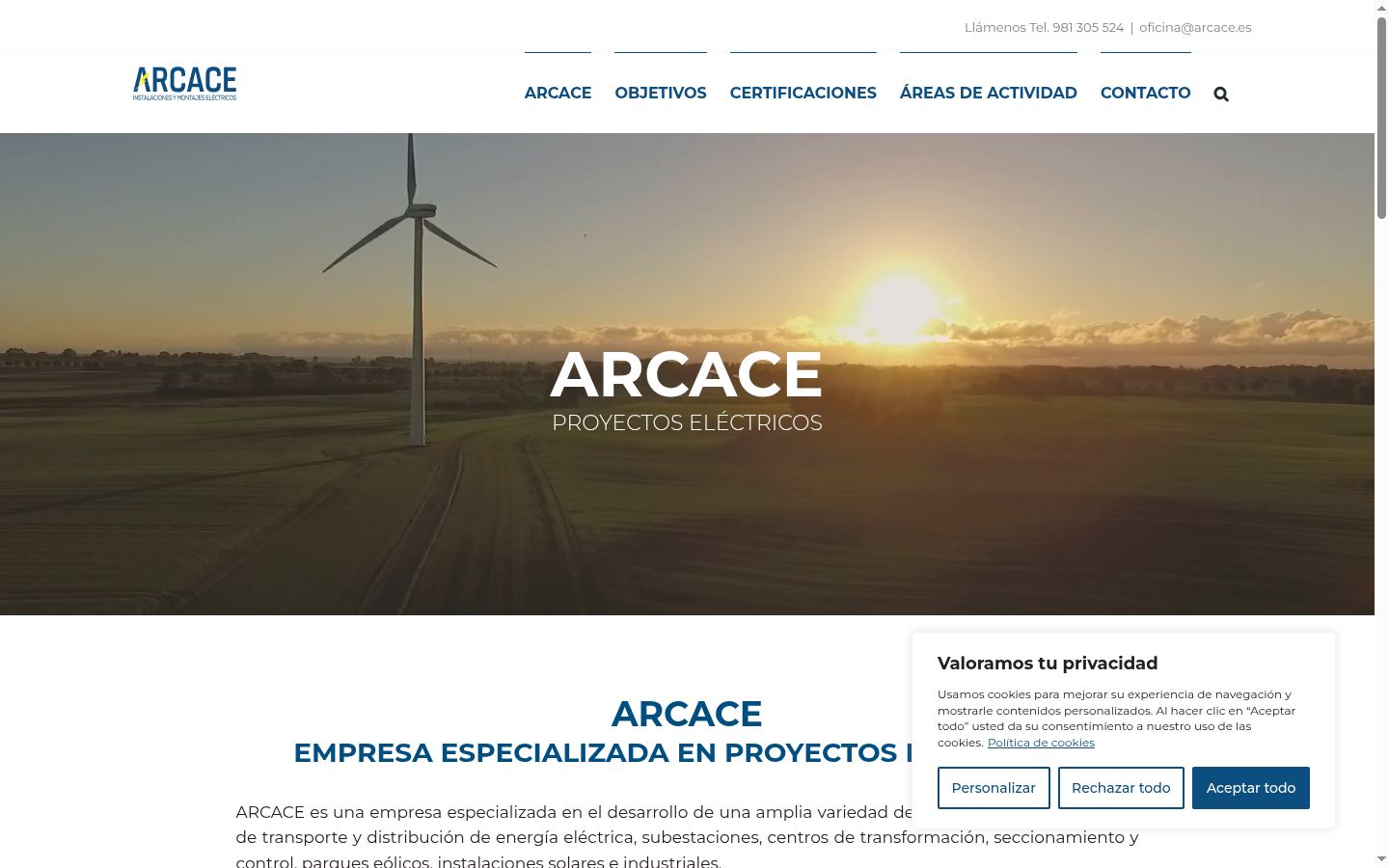 Captura de pantalla del banner de consentimiento mostrado antes de cualquier interacción