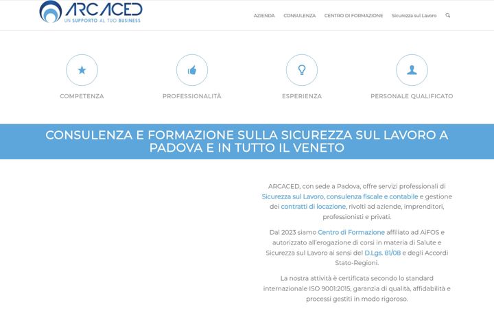 Posnetek zaslona arcaced.it