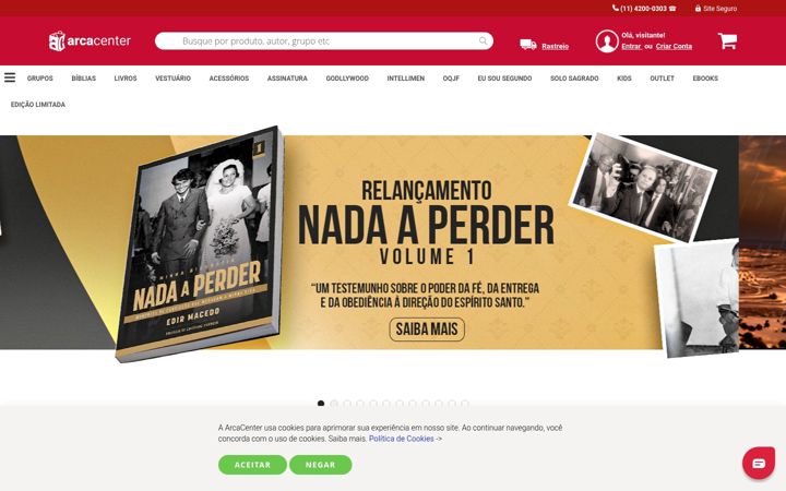 Screenshot of arcacenter.com.br