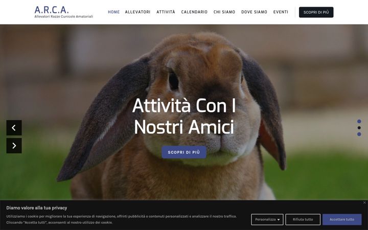 Screenshot of arcaconiglicoltori.com