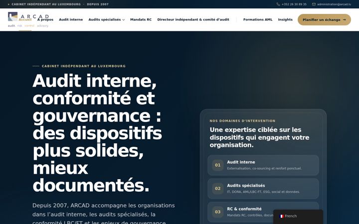 Screenshot of arcad.lu