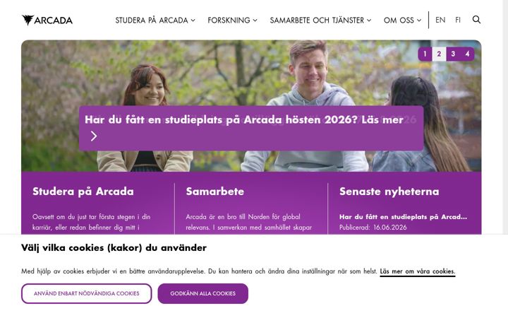 Screenshot of arcada.fi