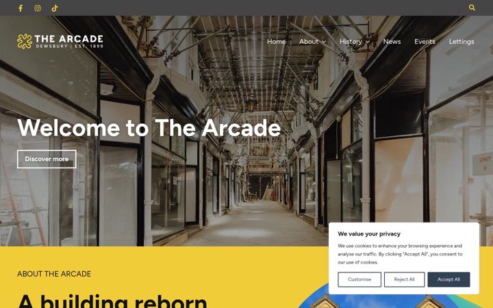 Екранна снимка на arcade-dewsbury.org