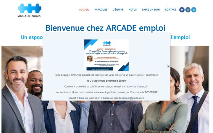 Zrzut ekranu arcade-emploi.com
