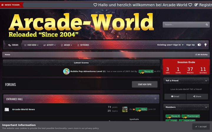 Screenshot of arcade-life.de