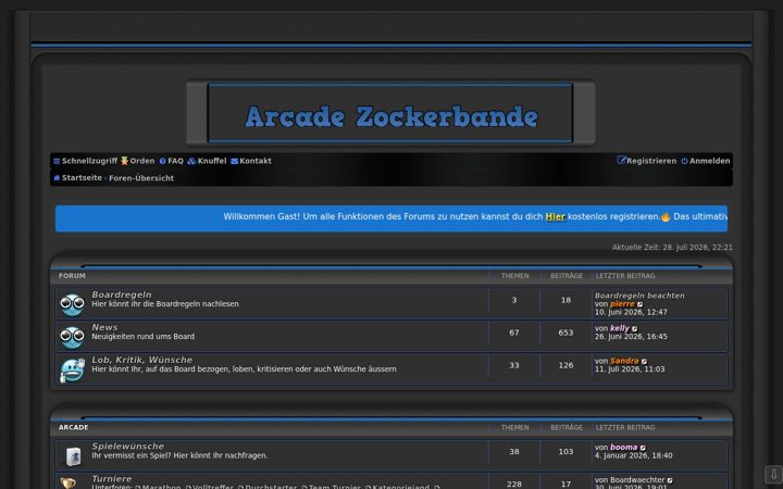Screenshot of arcade-zockerbande.de