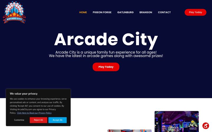 Zrzut ekranu arcadecity.com