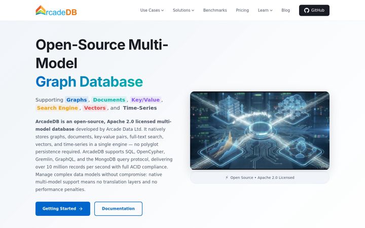 Screenshot of arcadedb.com
