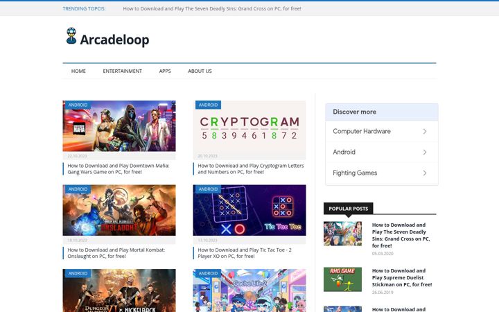 Screenshot ta' arcadeloop.com