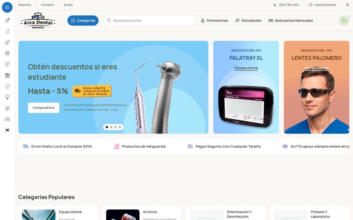 Snímek obrazovky arcadental.com.mx