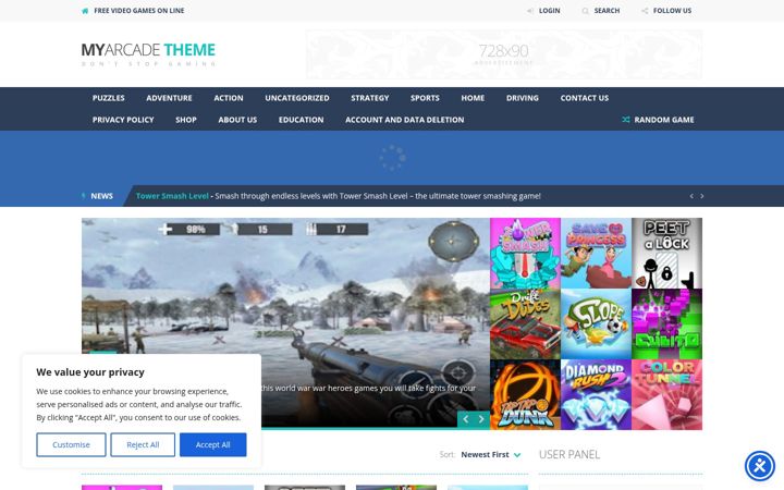 Screenshot ta' arcadepeek.com