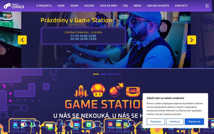 Snímek obrazovky arcadeplzen.cz
