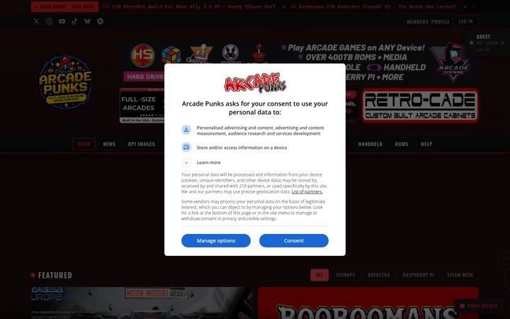 Screenshot di arcadepunks.com