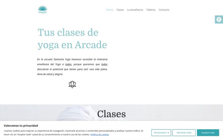 Screenshot ta' arcadesantoshayoga.com