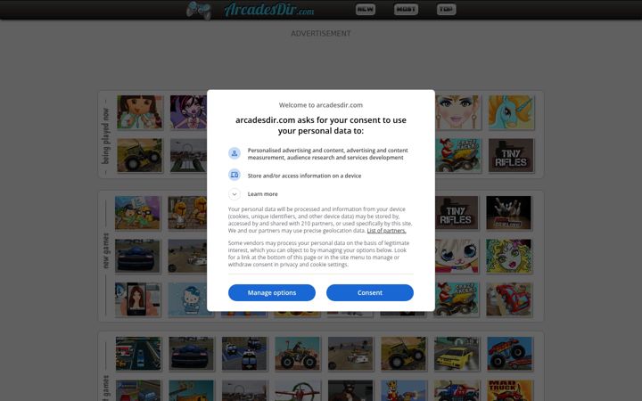 Screenshot of arcadesdir.com