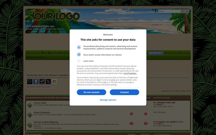 Ekrānuzņēmums no arcadewelten.eu