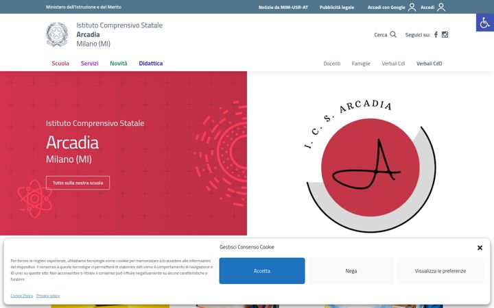 Screenshot of arcadia.edu.it