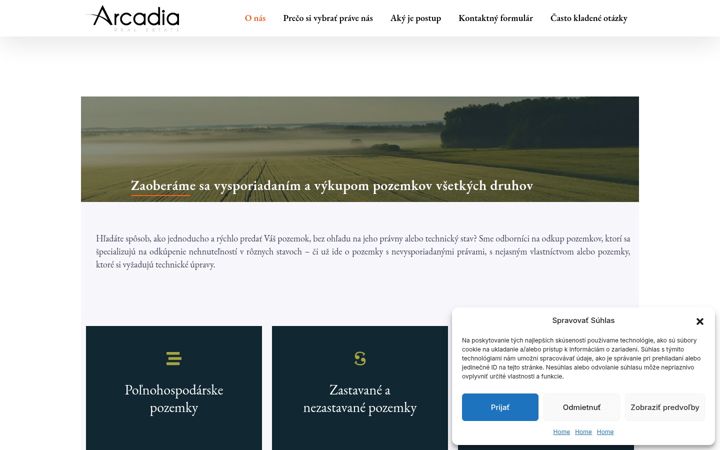 Screenshot of arcadia.sk