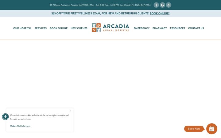 Screenshot of arcadiaanimalhospital.com